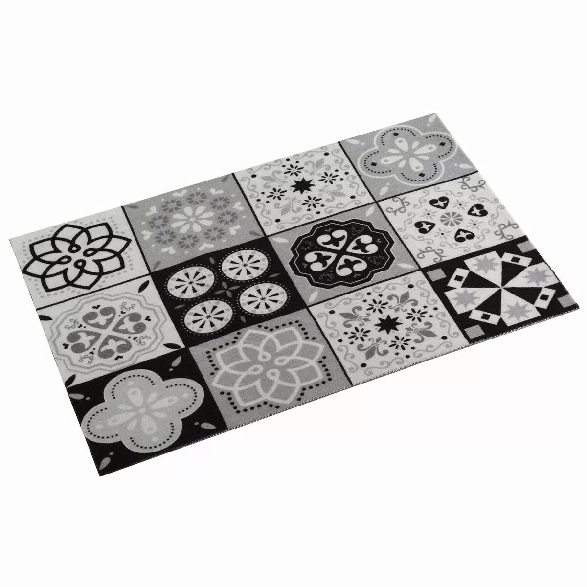 Teppich Mosaic Versa Blk Schwarz Polyester (50 X 2 X 80 Cm) günstig online kaufen