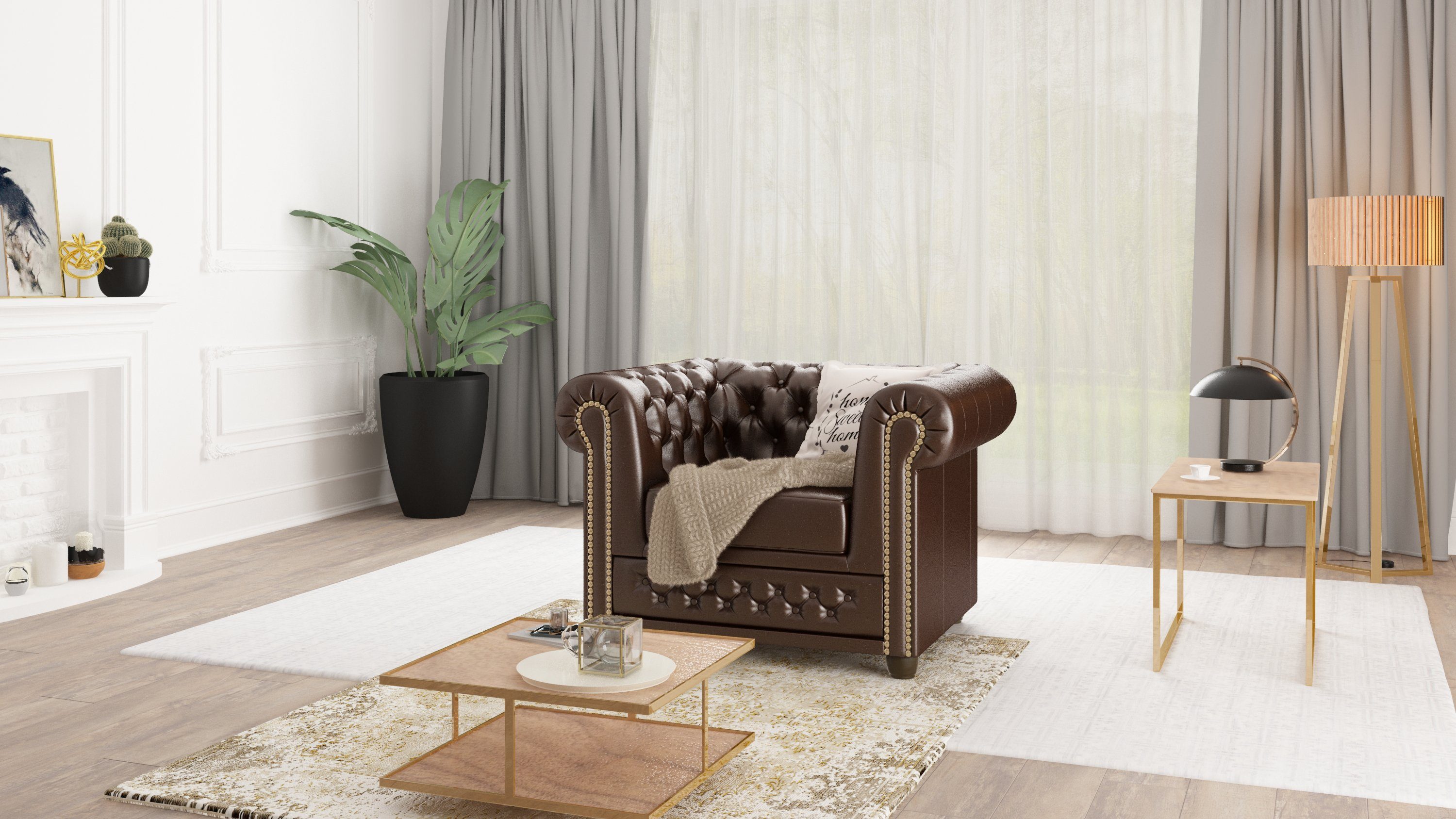 S-Style Möbel Chesterfield-Sessel Jeff aus veganem günstig online kaufen