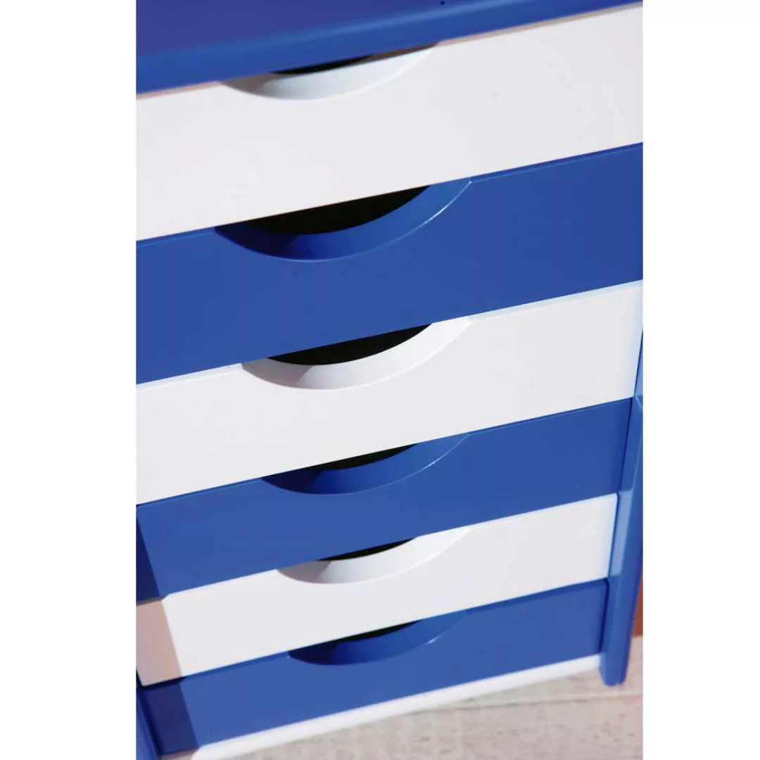 Schreibtischcontainer in Blau-Weiß Weiß günstig online kaufen