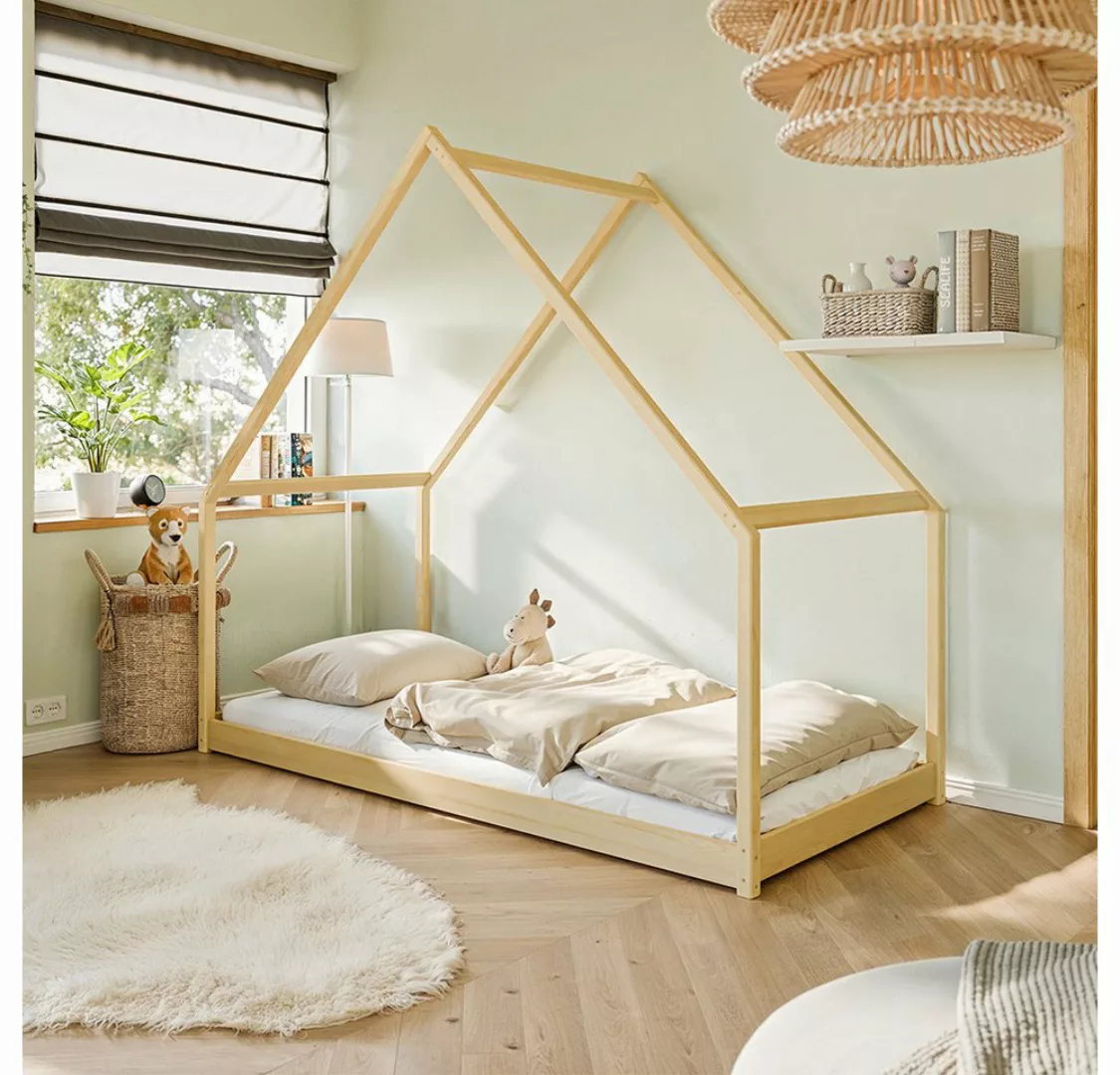 Lomadox Kinderbett KANGRU-162, Kiefer weiß, Kinderzimmer Bett 80x180 cm Lie günstig online kaufen