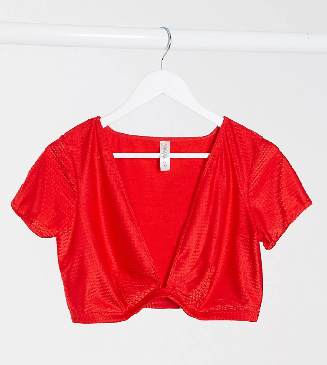Wolf & Whistle Curve – Exklusives T-Shirt-Rot günstig online kaufen