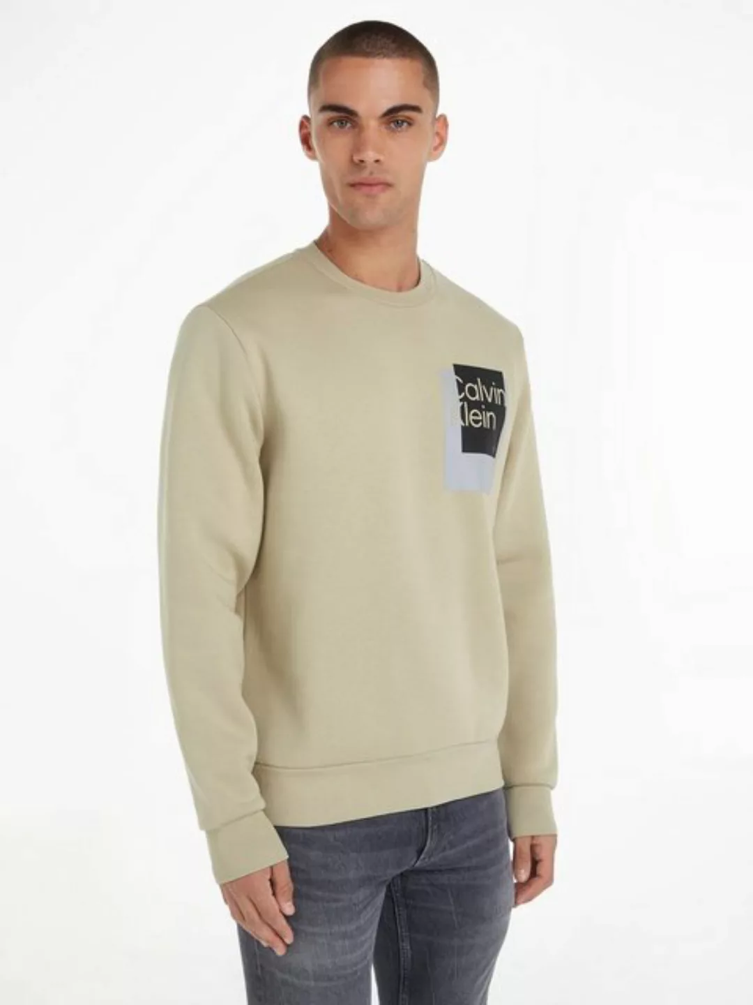 Calvin Klein Sweatshirt OVERLAY BOX LOGO SWEATSHIRT günstig online kaufen