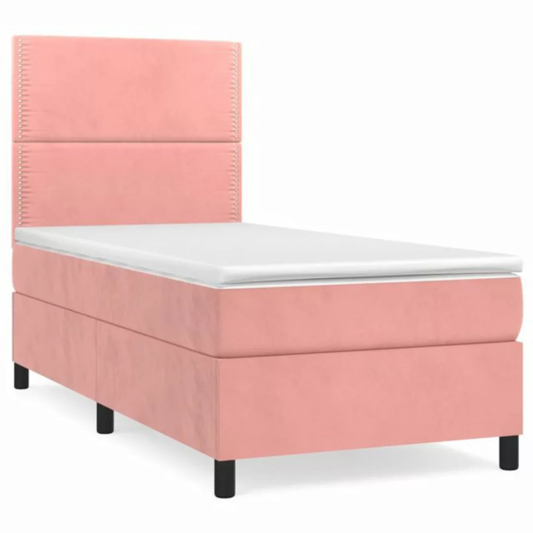 vidaXL Boxspringbett mit Matratze Rosa 80x200 cm Samt1349810 günstig online kaufen