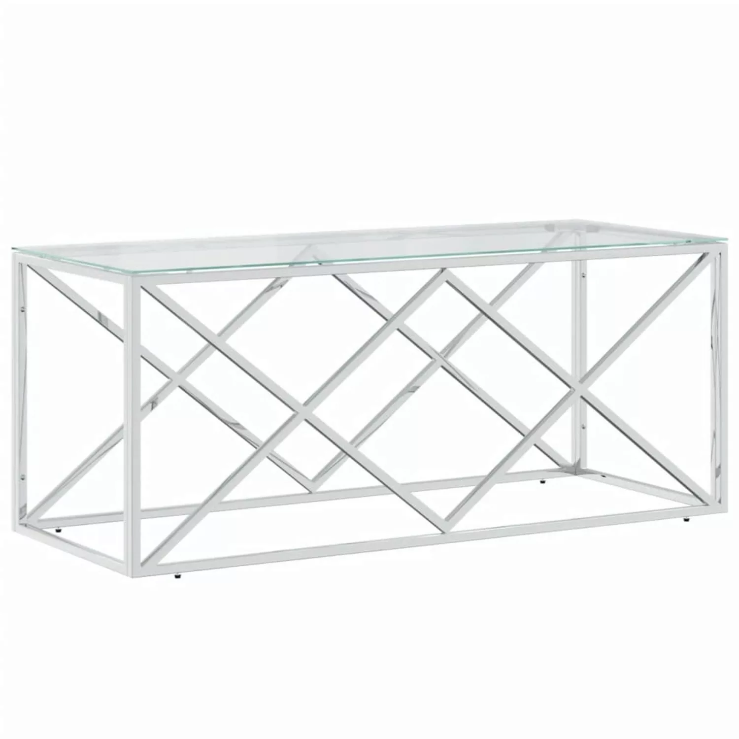 vidaXL Couchtisch 110x45x45 cm Edelstahl und Glas Modell 5 günstig online kaufen