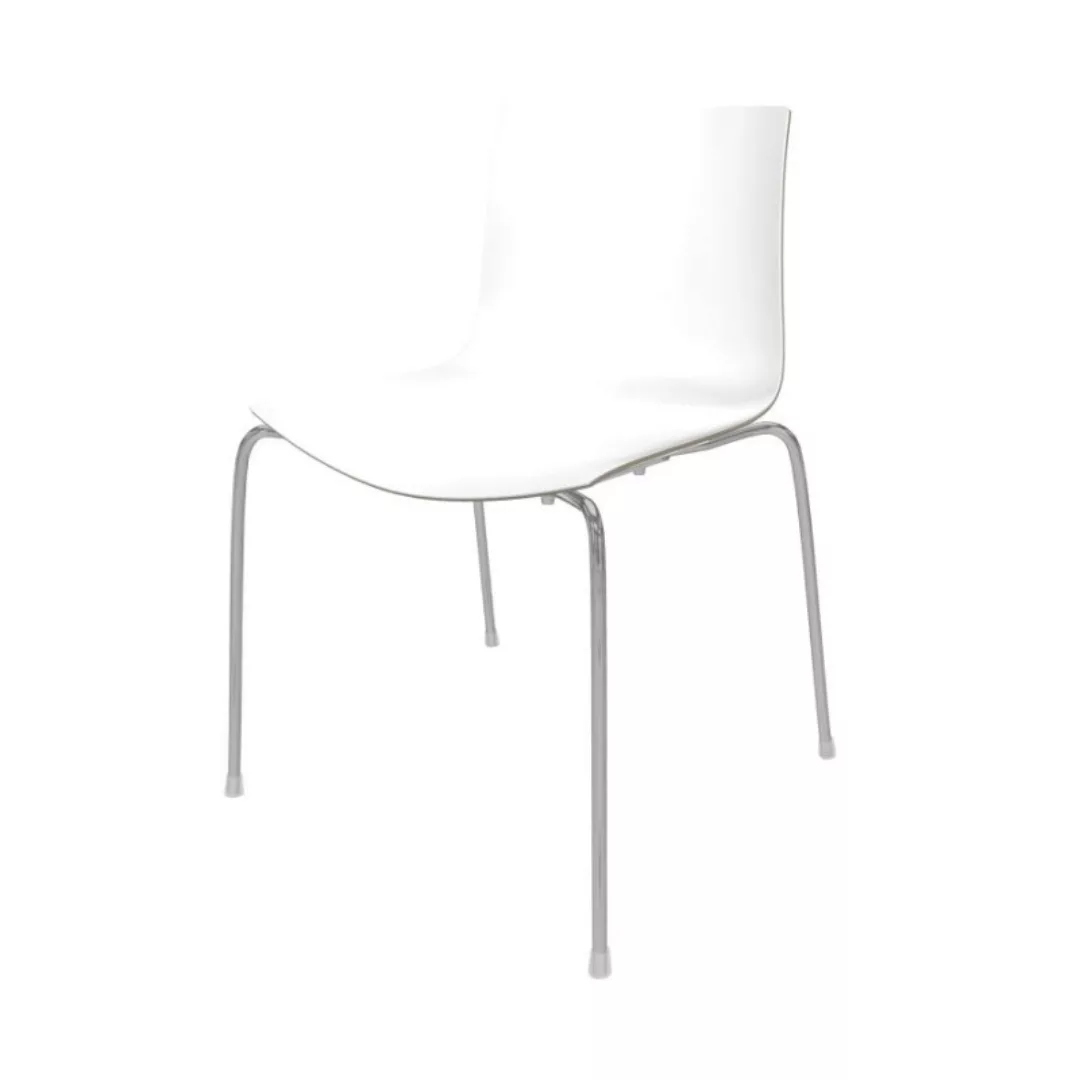 Arper - Catifa 46 0251 Stuhl zweifarbig Gestell Chrom - weiß/taubengrau/Auß günstig online kaufen