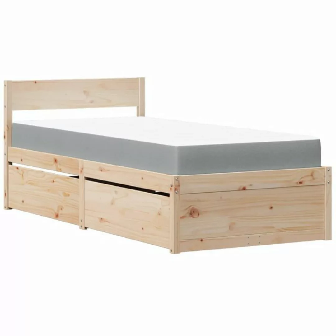 vidaXL Bett Bett mit Schubladen und Matratze 90x200 cm Massivholz Kiefer günstig online kaufen