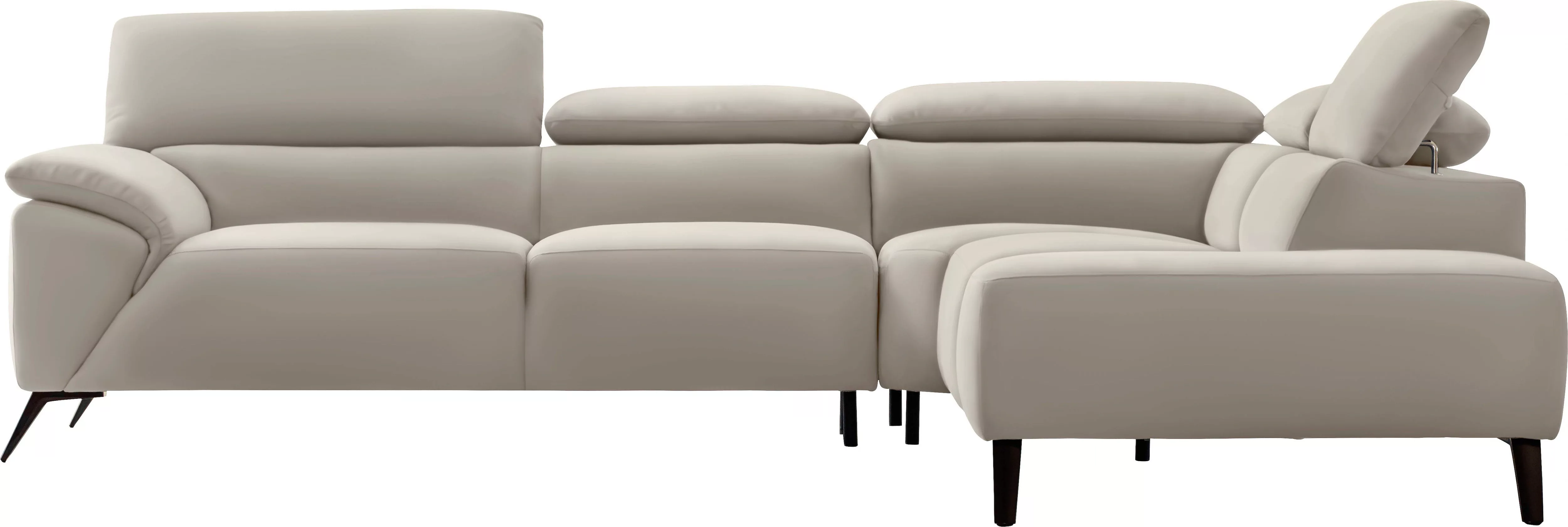 Nicoletti Home Ecksofa, Breite 287 cm, verstellbare Kopfstütze, Ottomane li günstig online kaufen