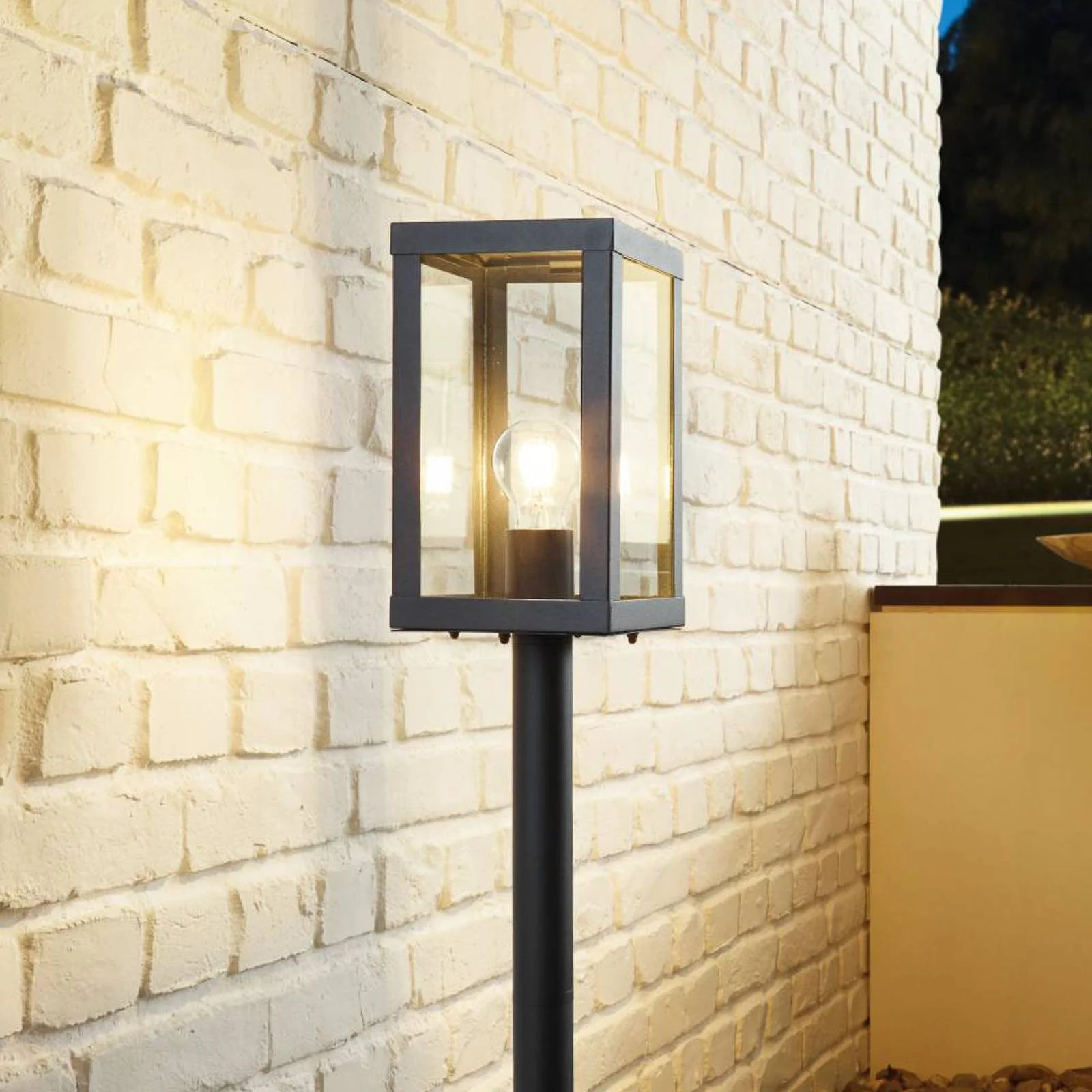EGLO Außen-Stehlampe "ALAMONTE 1", E27, schwarz / L15 x H101,5 x B15 cm / e günstig online kaufen