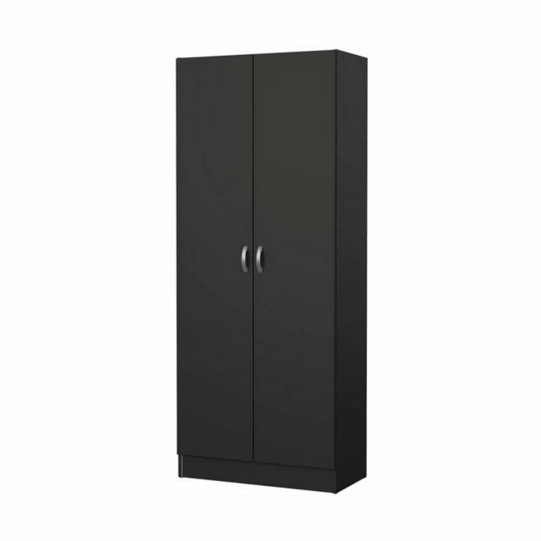 ebuy24 Kleiderschrank Fox Kleiderschrank 2 Türen mattschwarz. günstig online kaufen