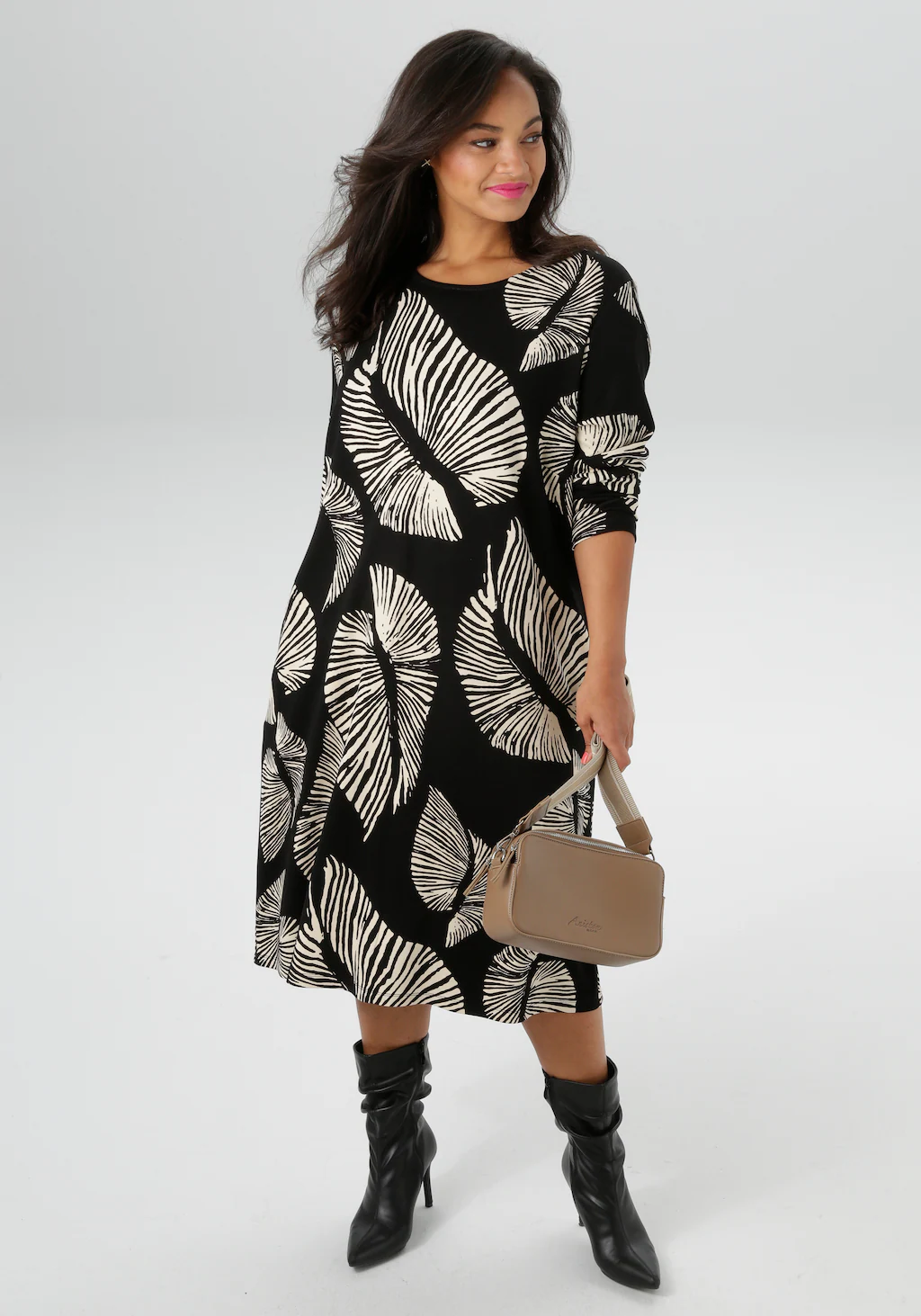 Aniston PLUS Jerseykleid, aus weicher Milano Rib-Qualität - NEUE KOLLEKTION günstig online kaufen