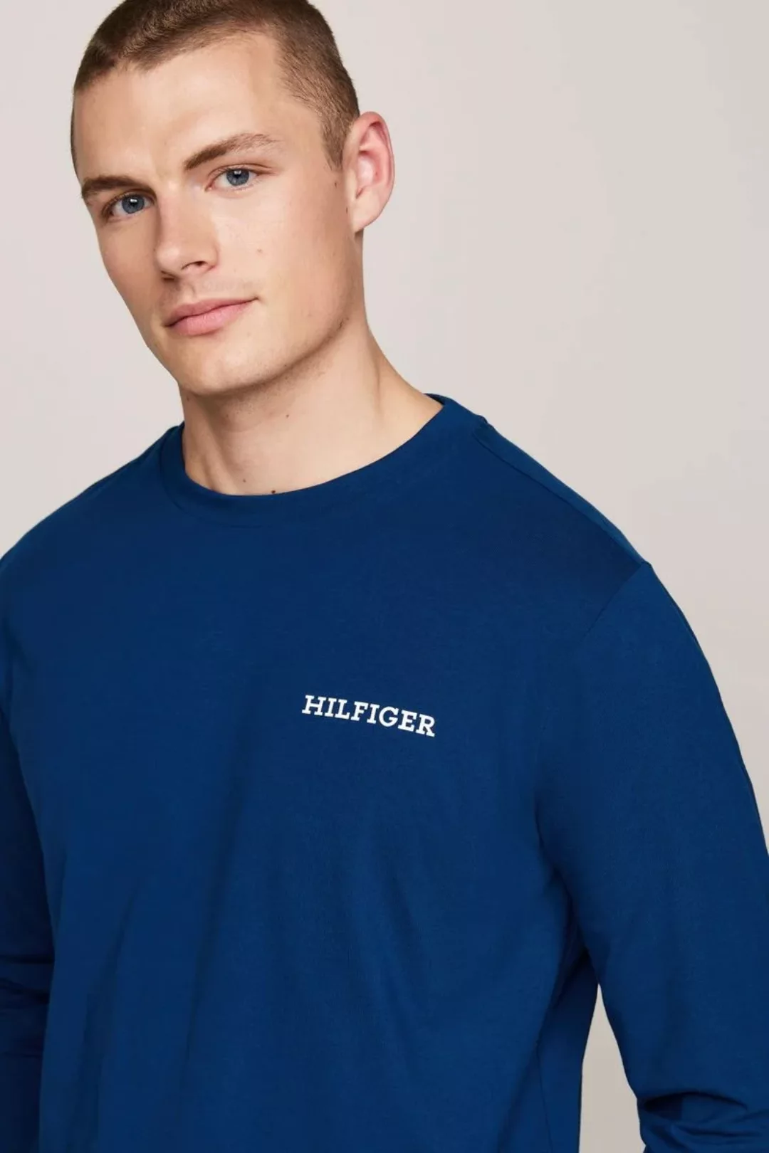 Tommy Hilfiger Pyjama Set Karos Navy - Größe L günstig online kaufen