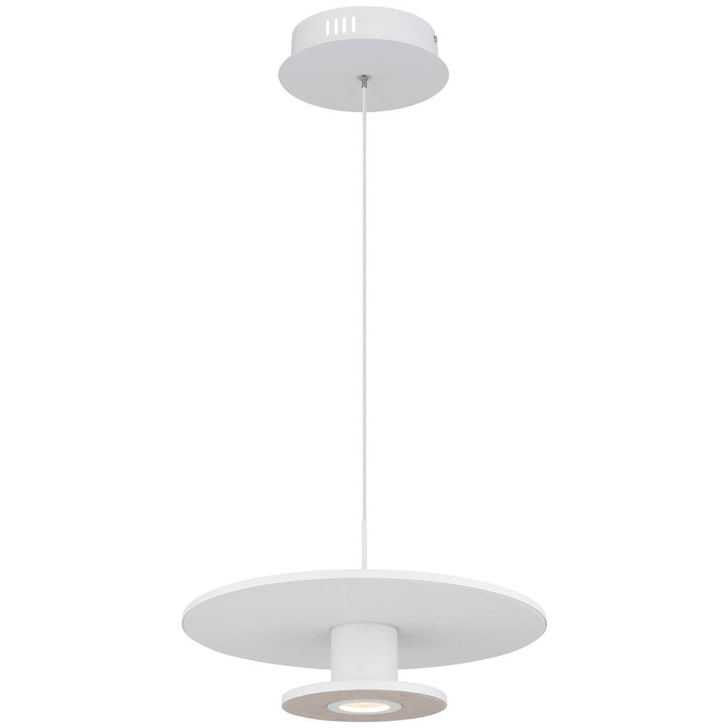 GLOBO LED-Pendelleuchte weiß hellgrau Metall Textil Aluminium H/D: ca. 150x günstig online kaufen