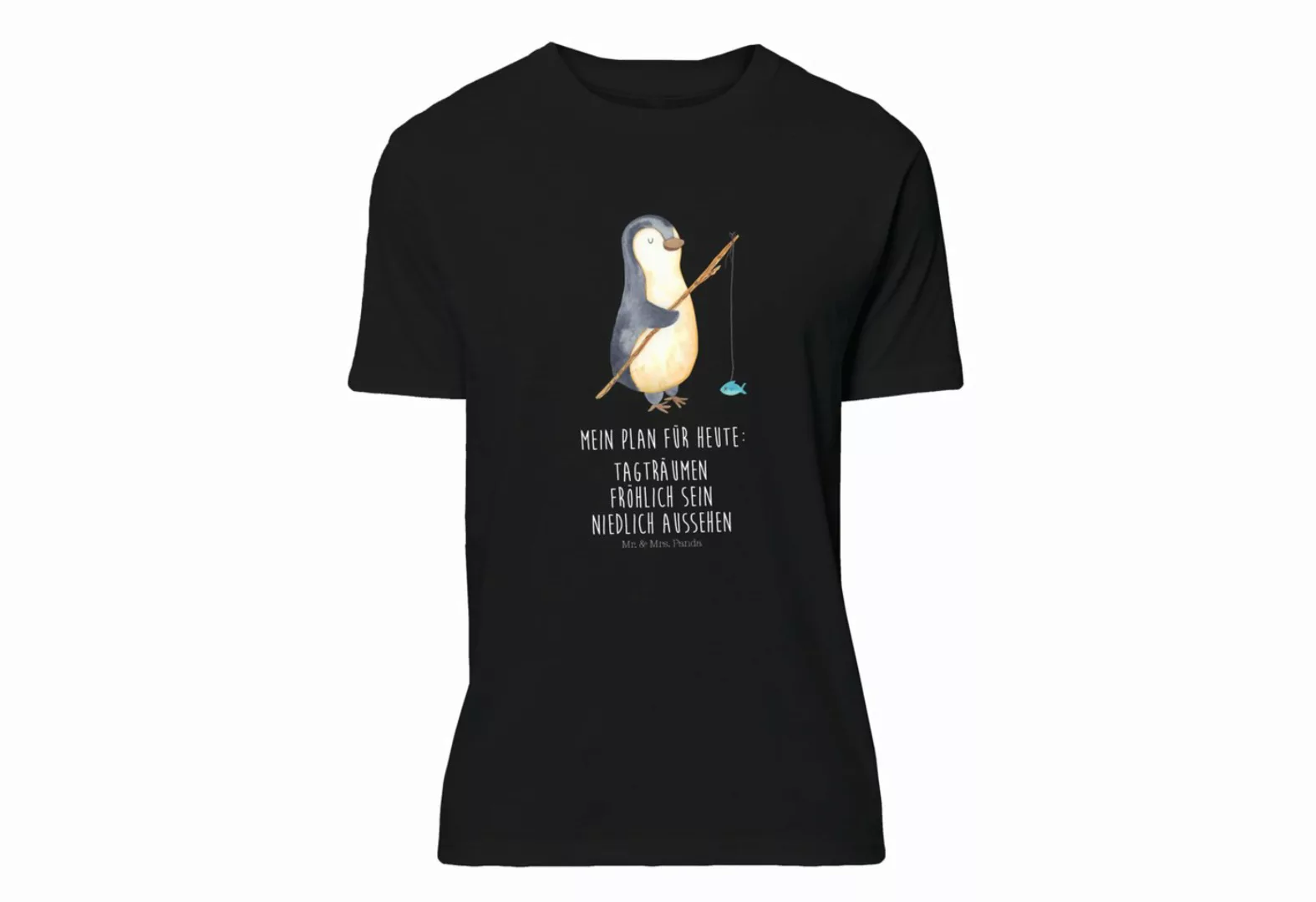 Mr. & Mrs. Panda T-Shirt Pinguin Angler - Schwarz - Geschenk, Neustart, Fra günstig online kaufen