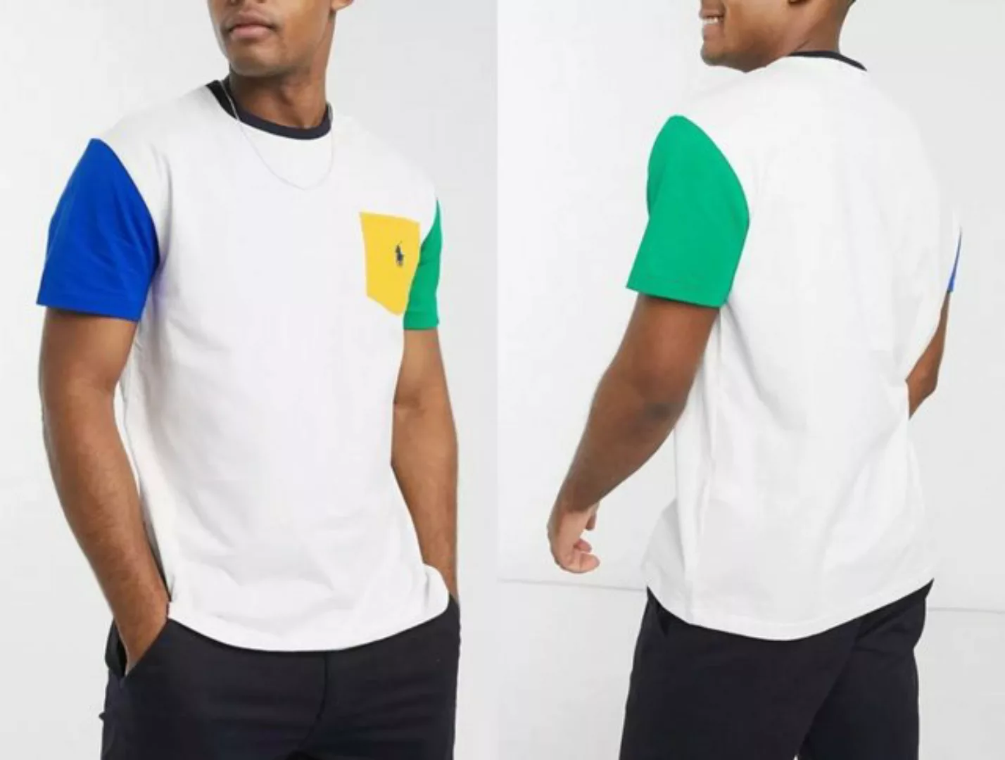 Ralph Lauren T-Shirt POLO RALPH LAUREN Colour Block Pocket Tee Jersey Prepp günstig online kaufen