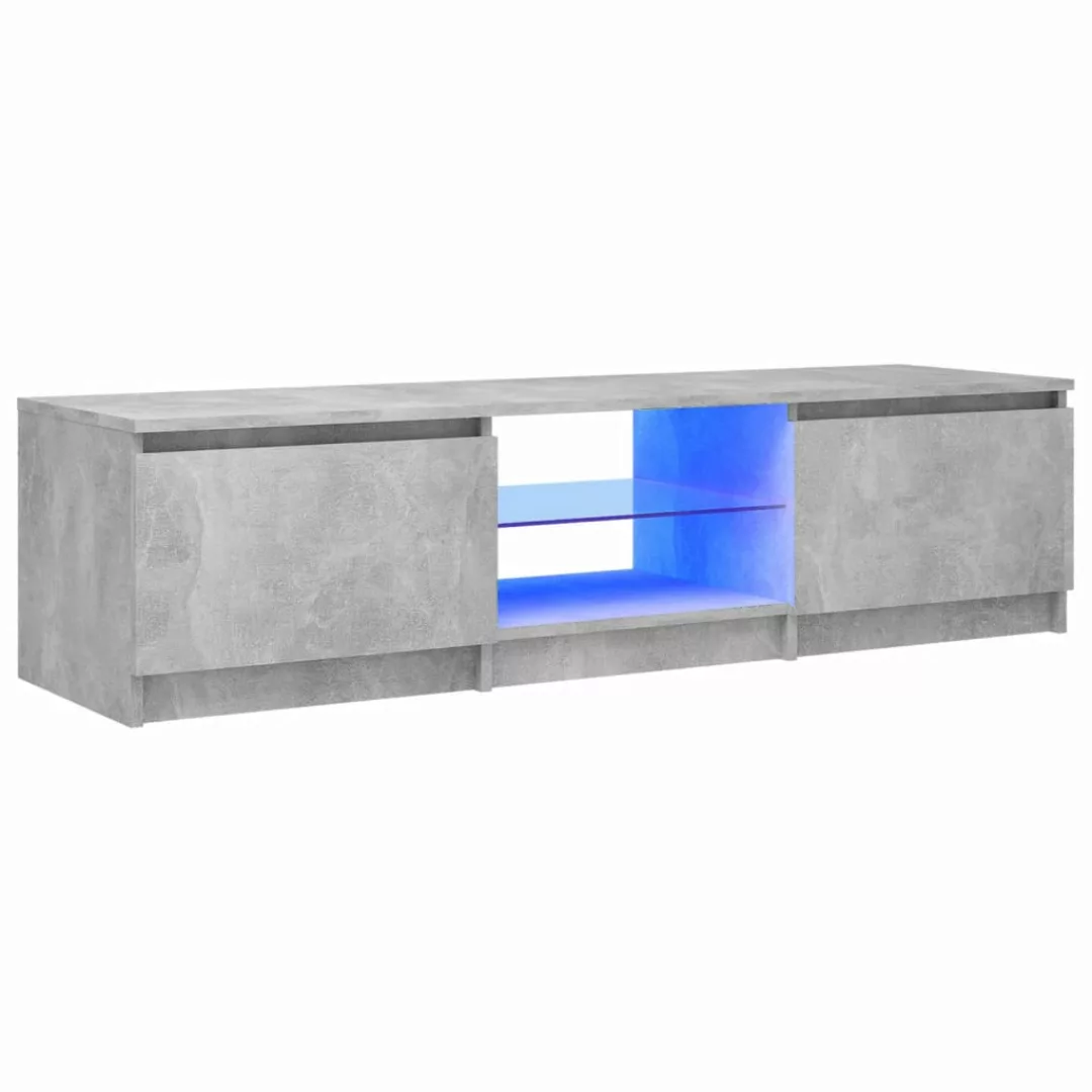 Tv-schrank Mit Led-leuchten Betongrau 140x40x35,5 Cm günstig online kaufen