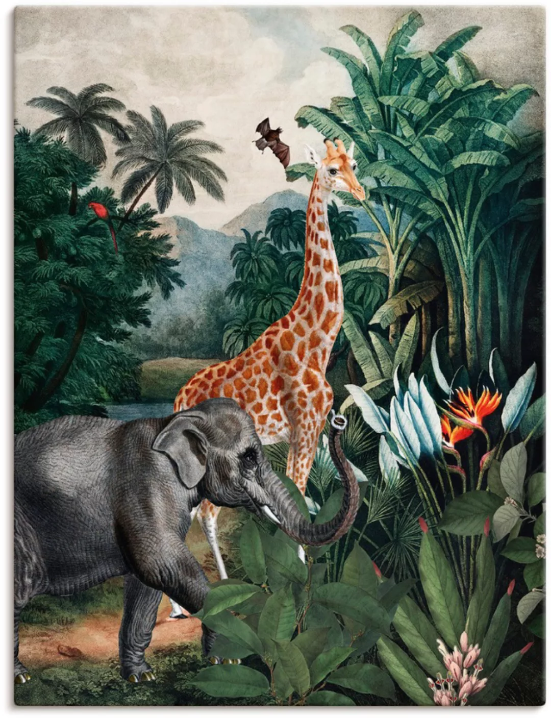 Artland Wandbild "Afrikanischer Dschungel", Wildtiere, (1 St.), als Alubild günstig online kaufen