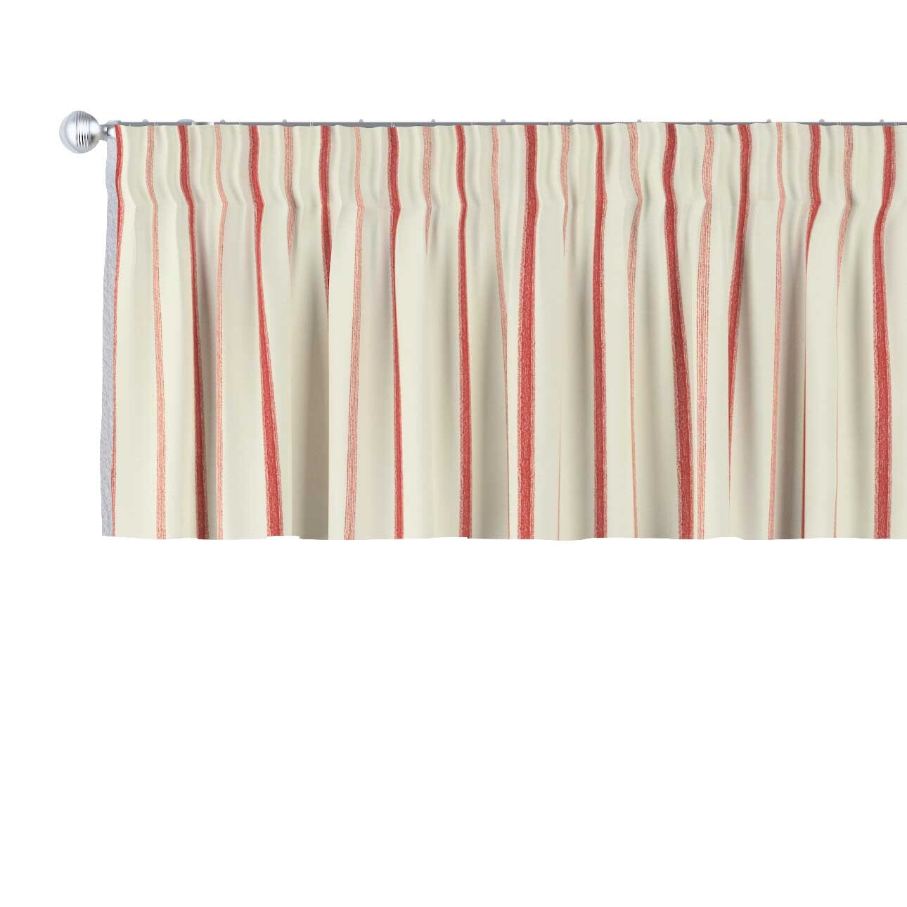 Kurzgardine mit Kräuselband, creme- rot gestreift, 130 x 40 cm, Avinon (129 günstig online kaufen