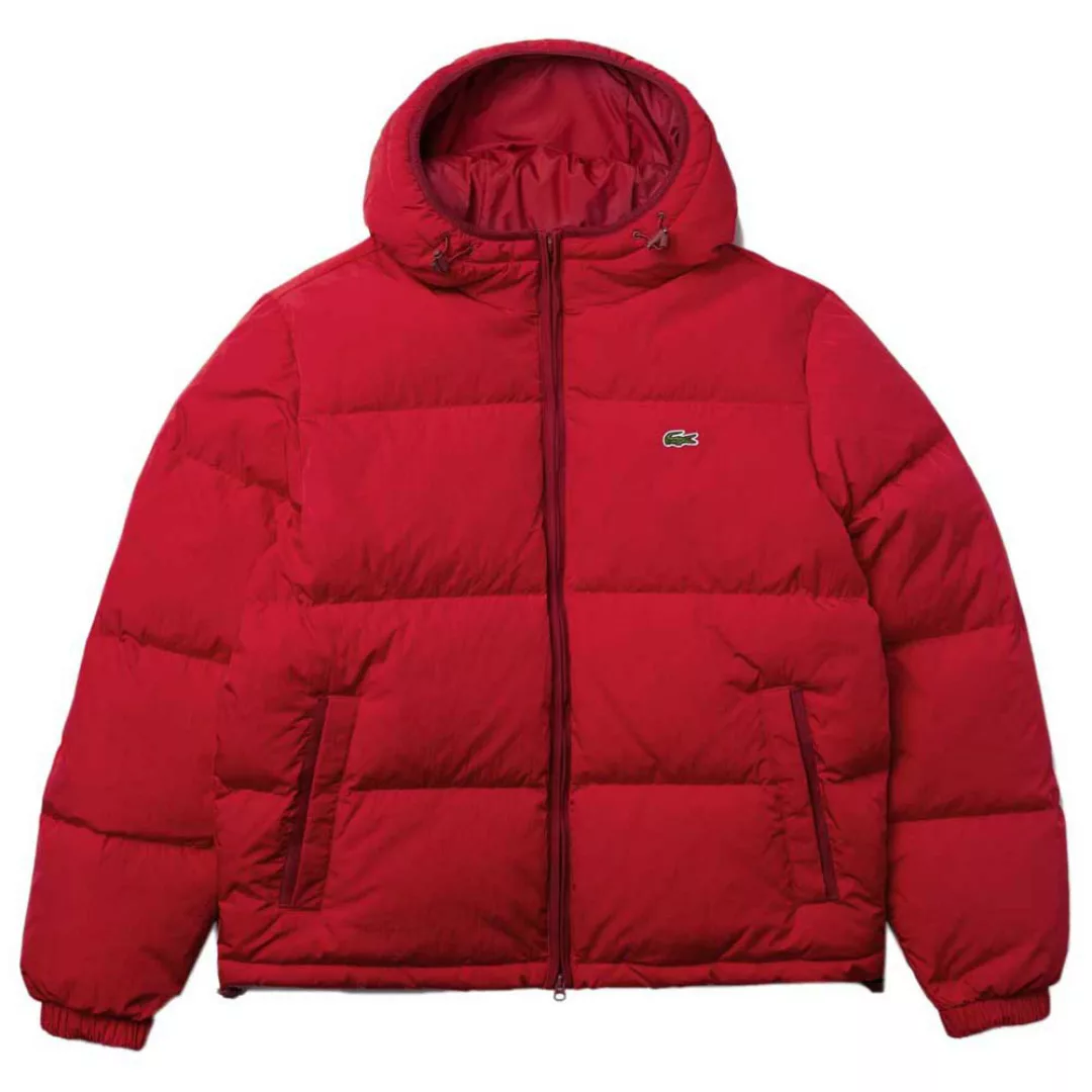 Lacoste Kurz Lightweight Wr Puffer Mantel 48 Black / Red günstig online kaufen