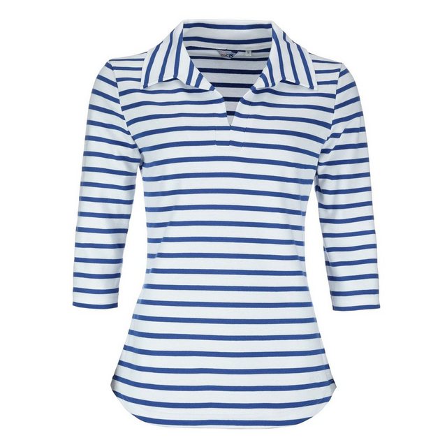 modAS Poloshirt Damen Shirt mit Polokragen und Streifen aus Baumwolle günstig online kaufen