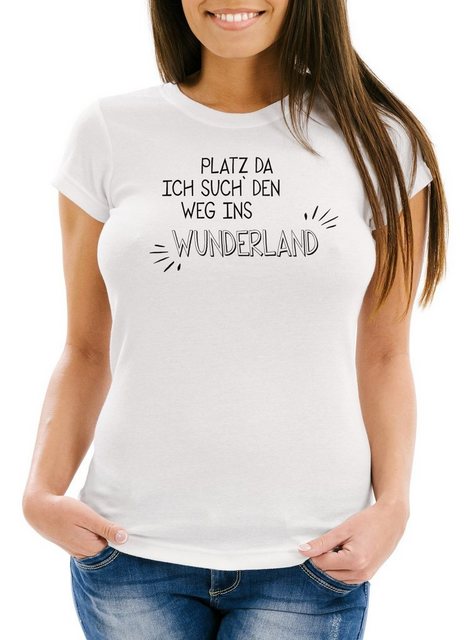 MoonWorks Print-Shirt Damen T-Shirt platz da - ich such den Weg ins Wunderl günstig online kaufen