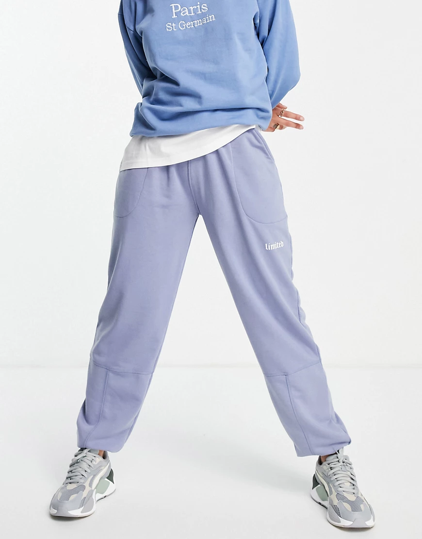 Night Addict – Oversize-Jogginghose mit Acid-Waschung-Blau günstig online kaufen