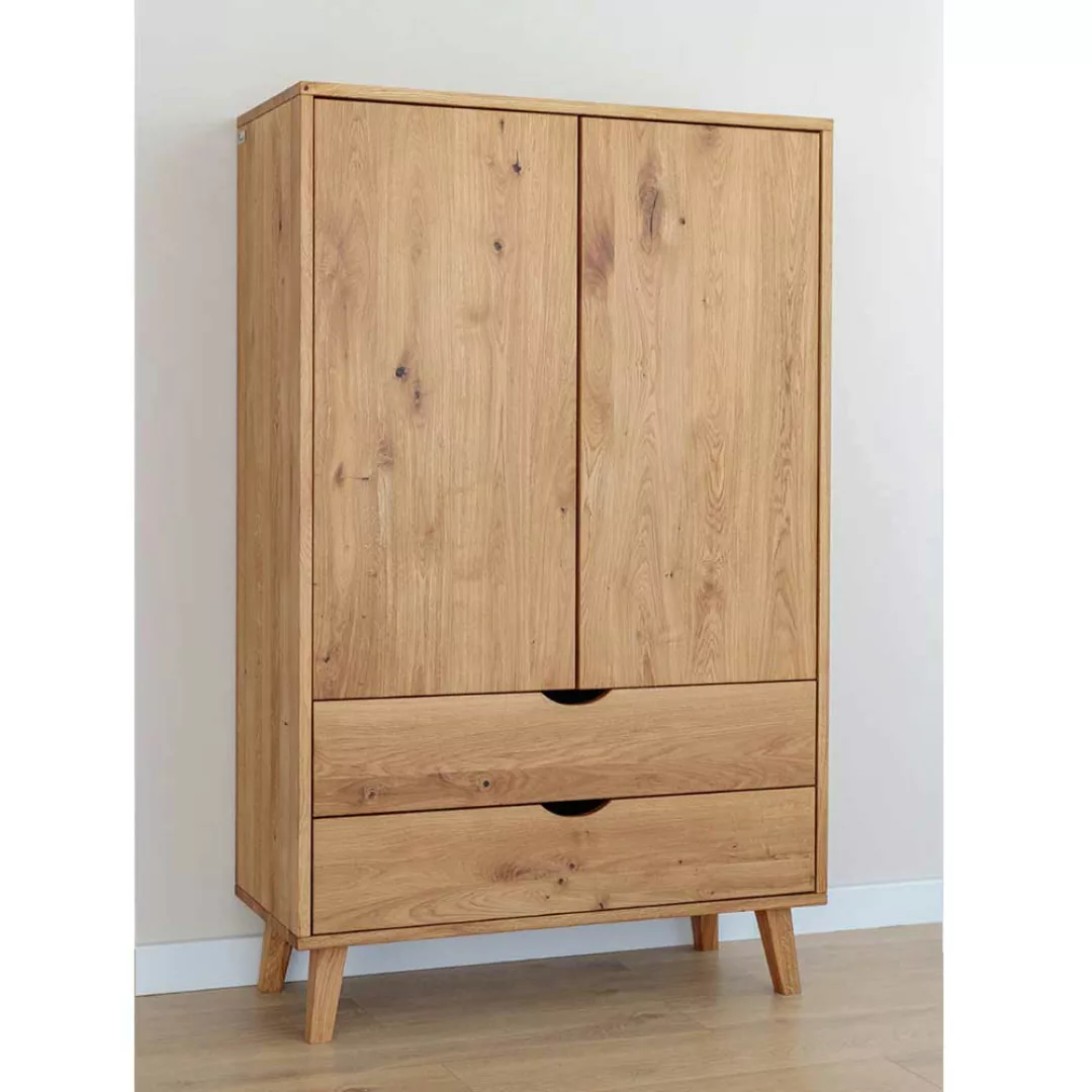 Wäscheschrank Schrank aus Wildeiche Massivholz 145 cm hoch günstig online kaufen