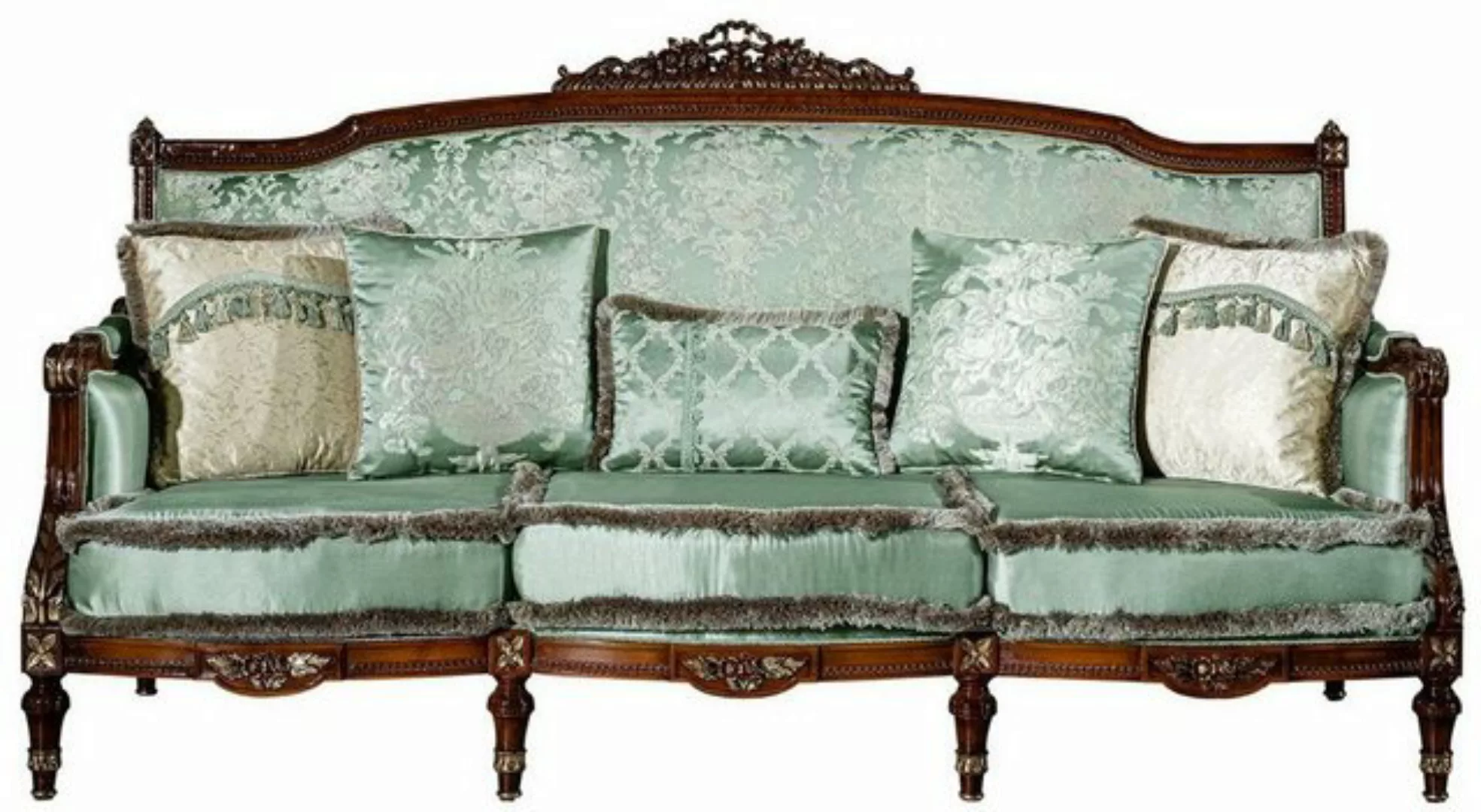 Casa Padrino Sofa Luxus Barock Sofa Hellgrün / Braun 227 x 90 x H. 126 cm - günstig online kaufen