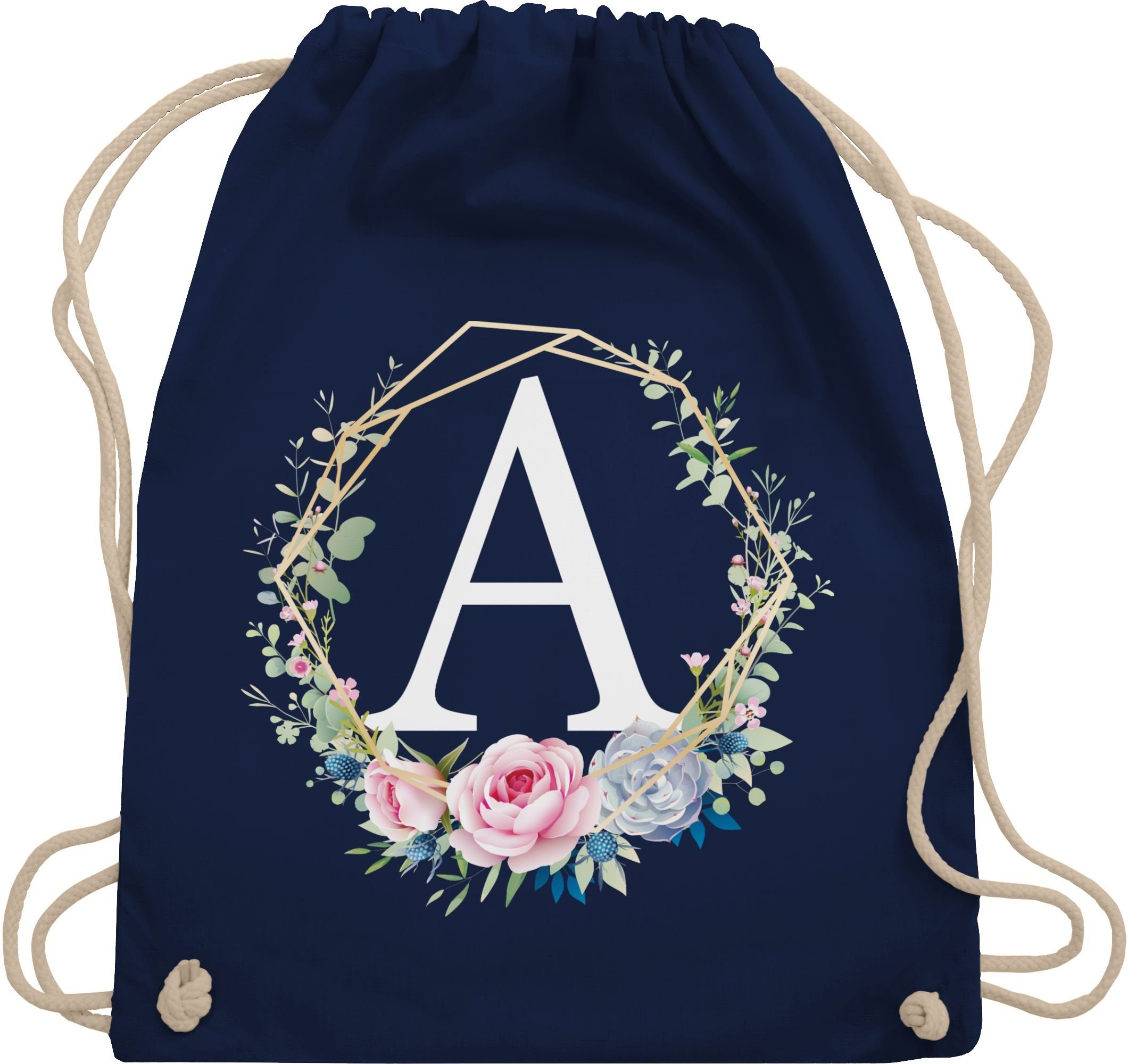Shirtracer Turnbeutel Blumenkranz Mit Buchstabe A, günstig online kaufen