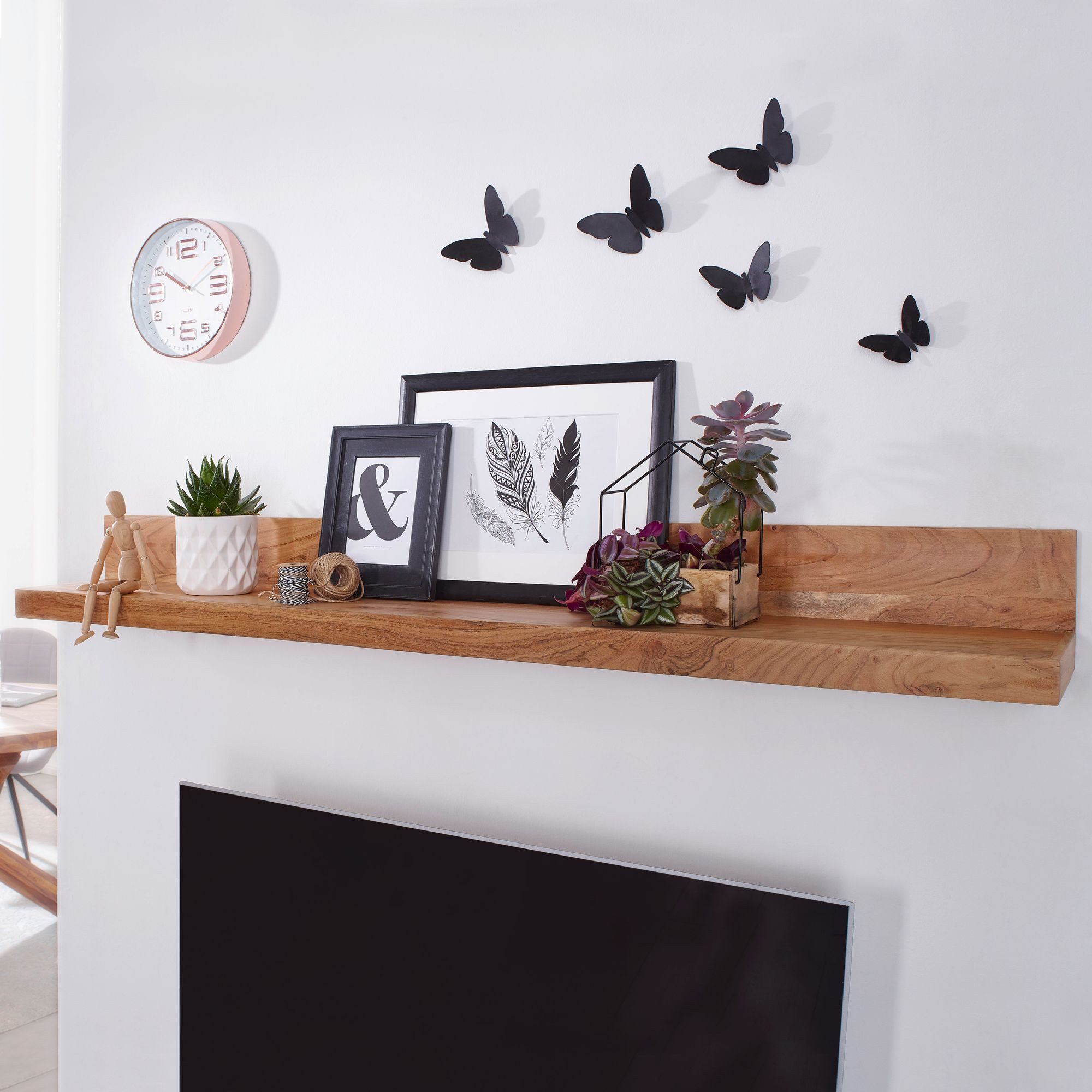 KADIMA DESIGN Wandregal Wandregal MUMBAI Massiv-Holz günstig online kaufen