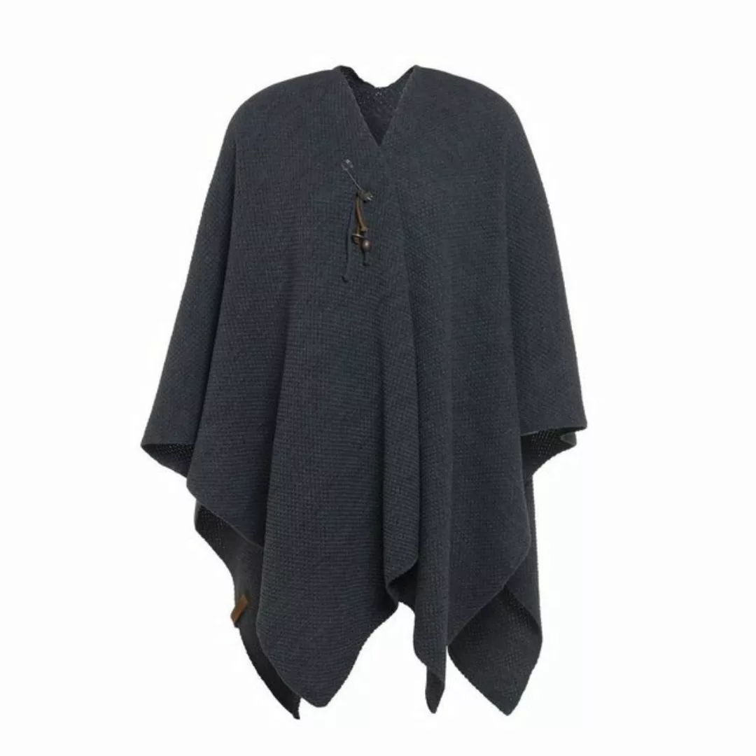 Knit Factory Strickponcho Jazz Poncho capes One Size Glatt Anthrazit (1-tlg günstig online kaufen