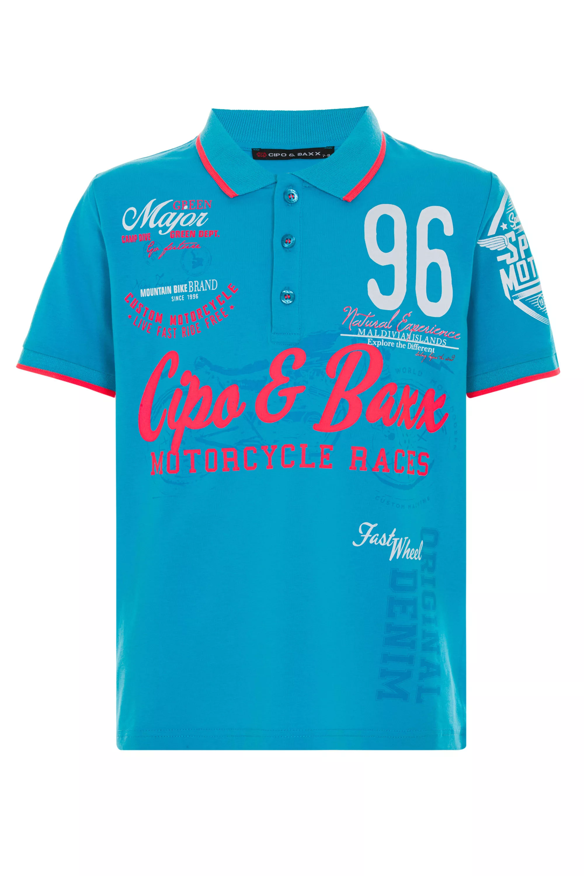 Cipo & Baxx Poloshirt, mit trendigen Motorsport-Prints günstig online kaufen