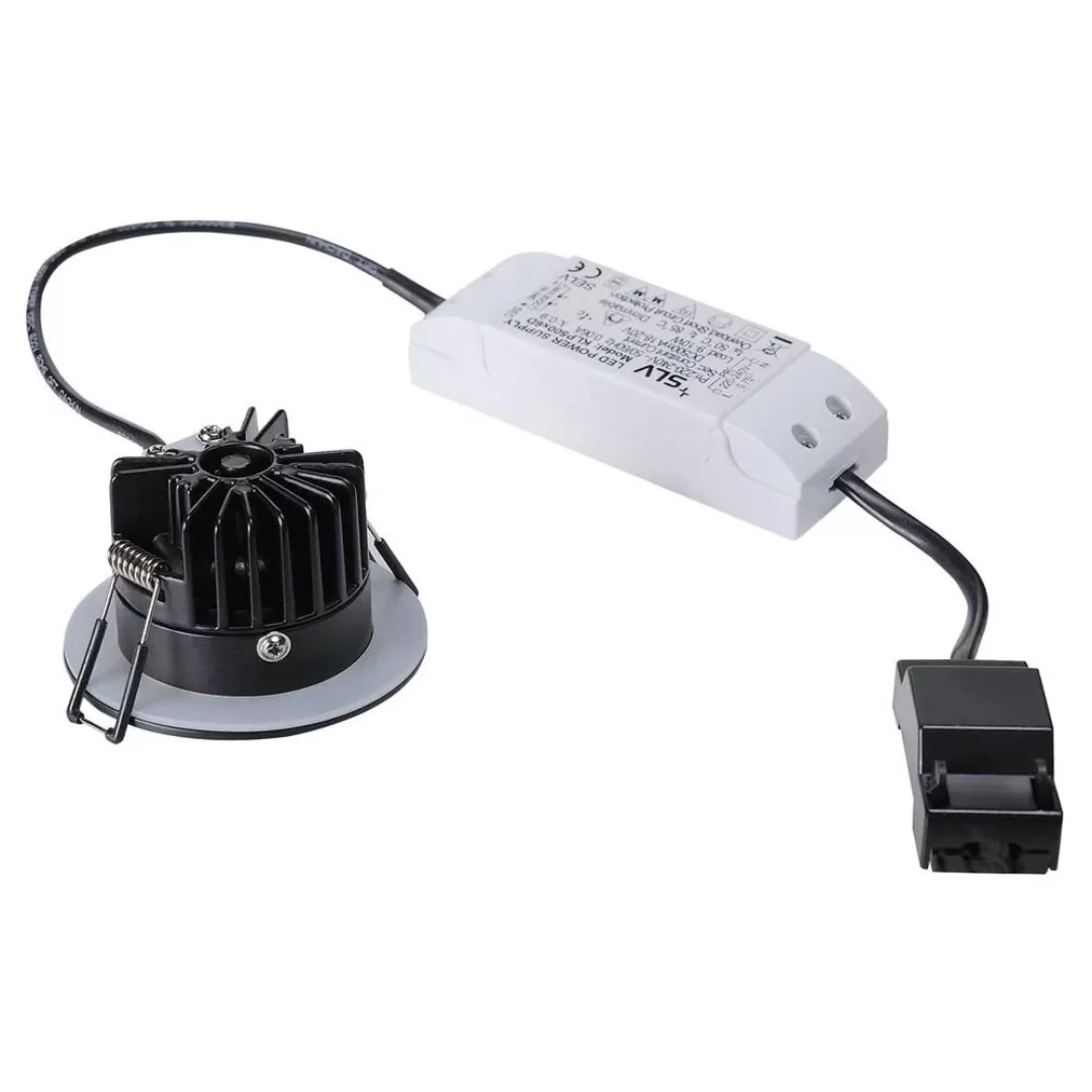 SLV Patta-I LED-Einbauleuchte rund, schwarz matt günstig online kaufen