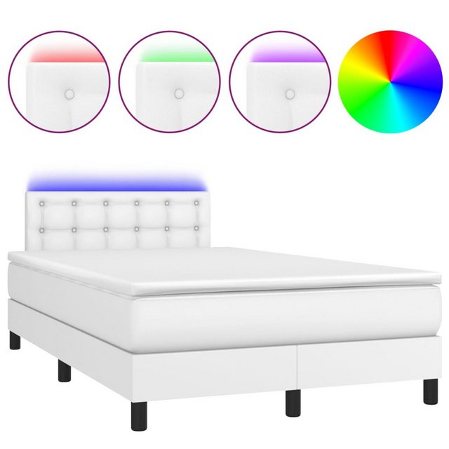 vidaXL Boxspringbett Bett Boxspringbett mit Matratze & LED Kunstleder (120 günstig online kaufen