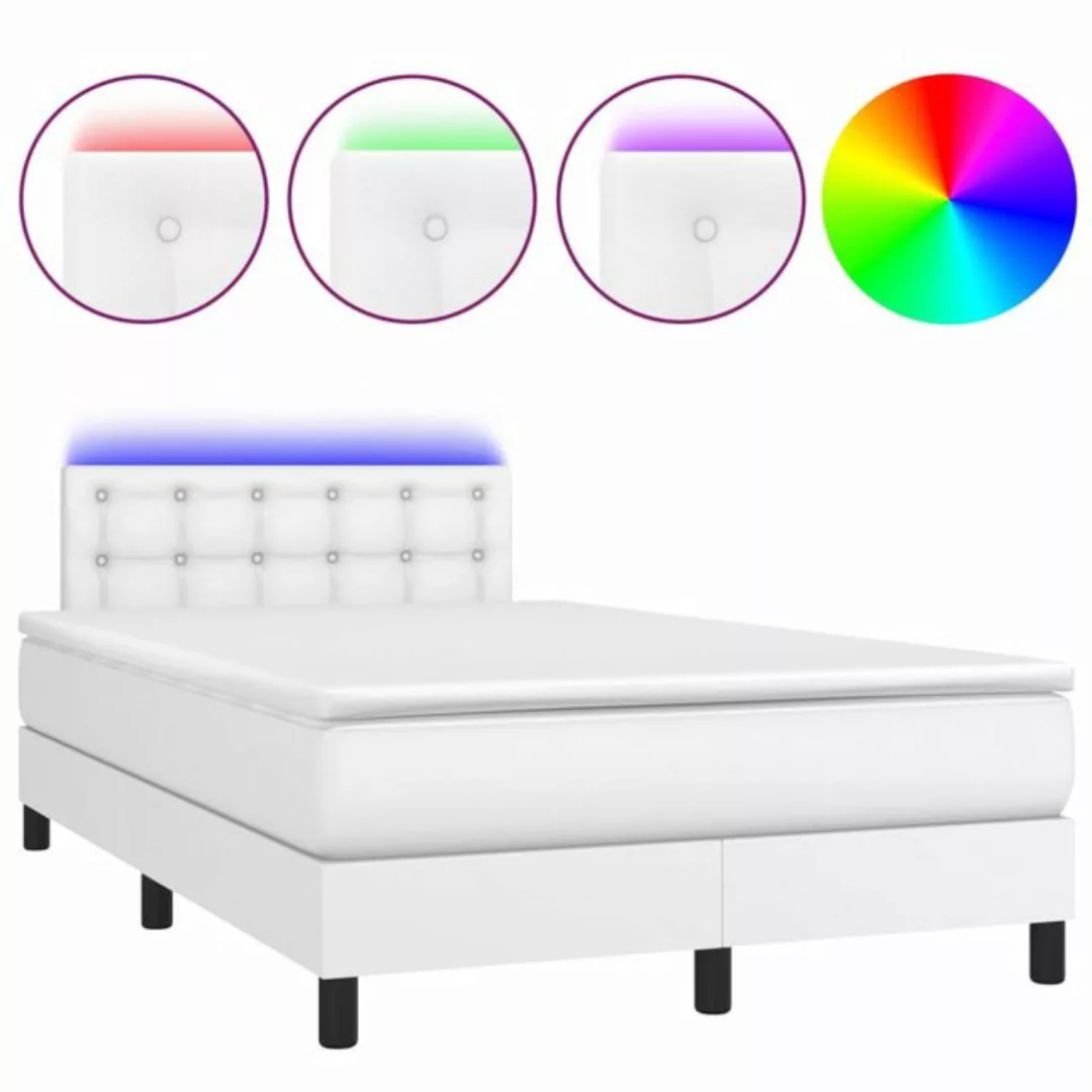 vidaXL Boxspringbett Bett Boxspringbett mit Matratze & LED Kunstleder (120 günstig online kaufen