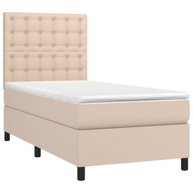 vidaXL Bett Boxspringbett mit Matratze & LED Cappuccino-Braun 80x200cm günstig online kaufen