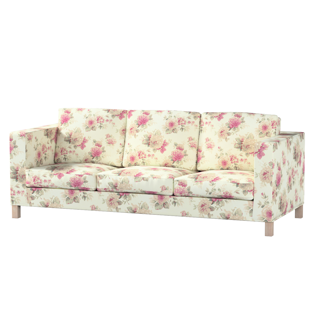 Bezug für Karlanda 3-Sitzer Sofa nicht ausklappbar, kurz, beige- rosa, Bezu günstig online kaufen