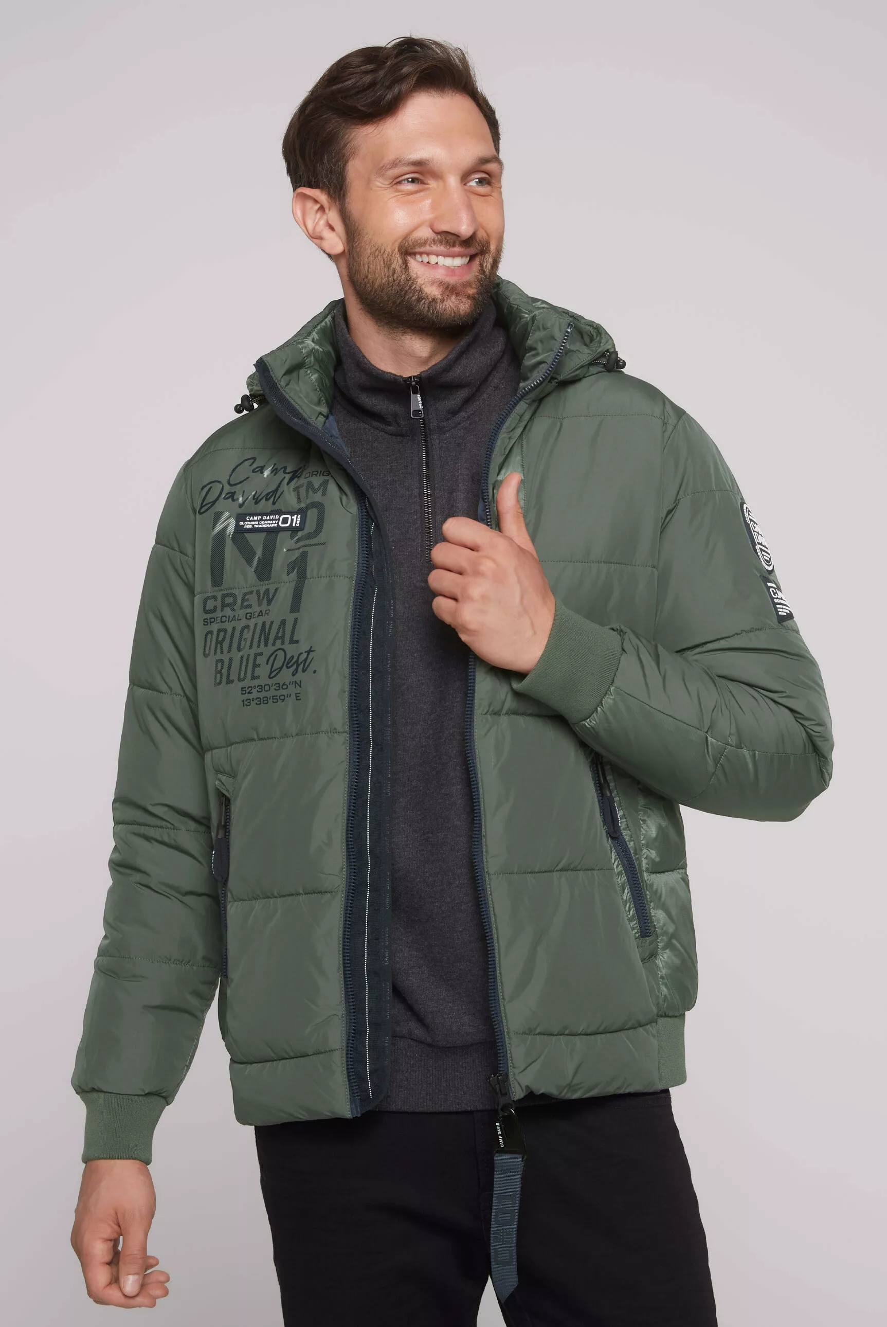 CAMP DAVID Steppjacke, mit Kapuze, mit Innentaschen günstig online kaufen