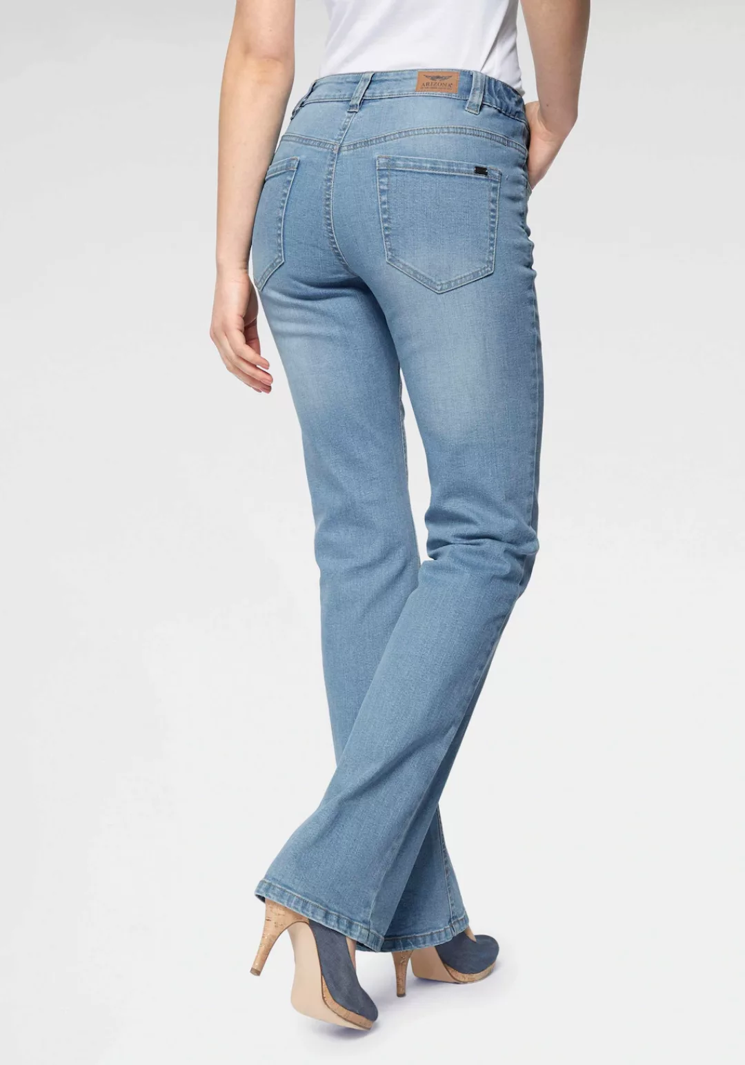 Arizona Bootcut-Jeans "Bund mit seitlichem Gummizugeinsatz", High Waist günstig online kaufen