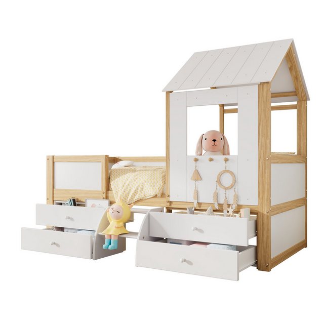 Rustrky Kinderbett Hausbett Jugendbett Holzbett Kinderbett Einzelbett Gäste günstig online kaufen