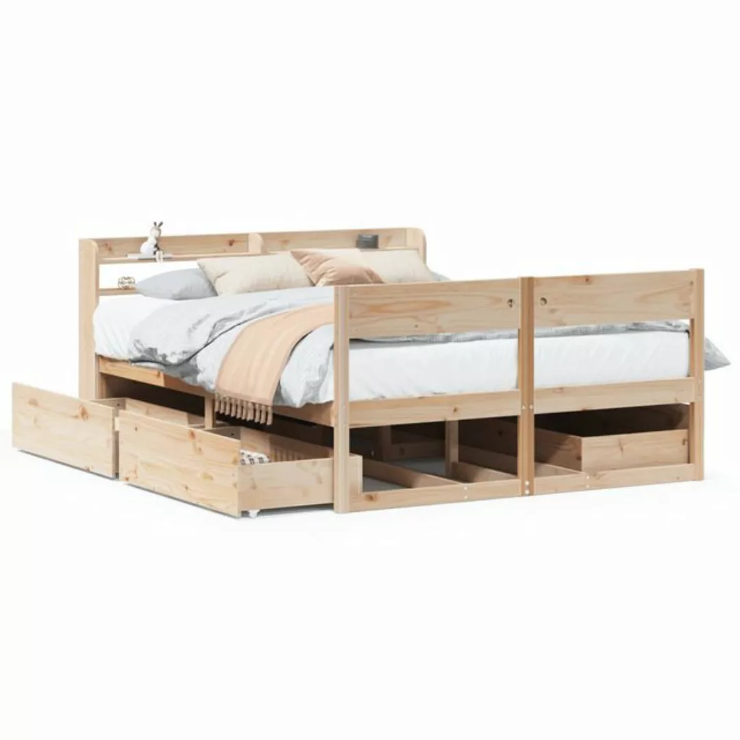 vidaXL Bettgestell Massivholzbett ohne Matratze 140x200 cm Kiefernholz Bett günstig online kaufen