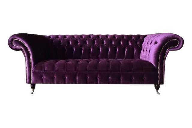 JVmoebel Sofa Chesterfield 3 Sitzer Design Sofa Polster Sitz Stoff Luxus Co günstig online kaufen