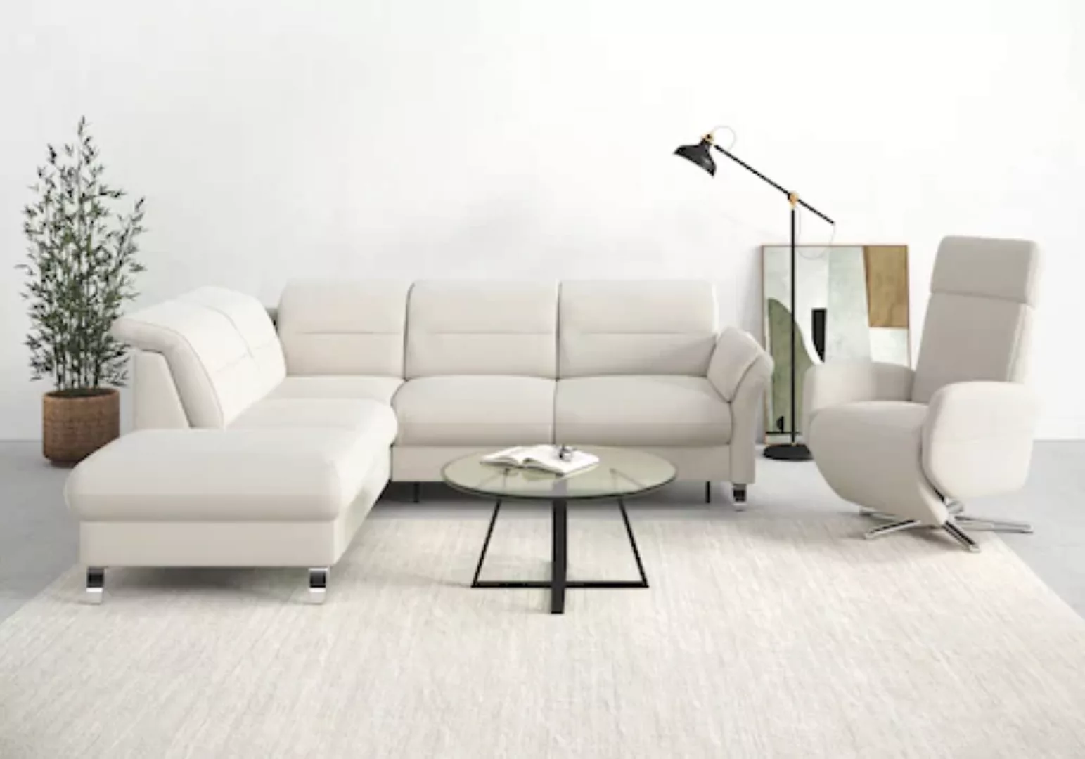 sit&more Ecksofa "Grenoble L-Form", Federkern, wahlweise mit Bettfunktion, günstig online kaufen