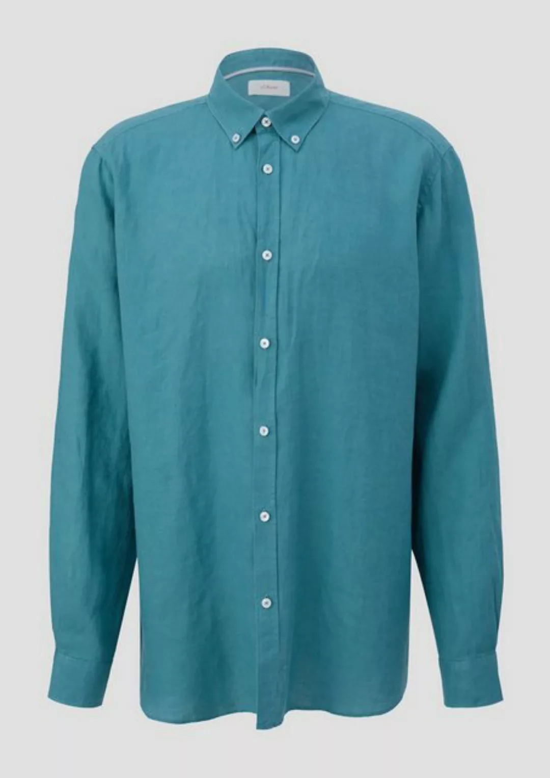 s.Oliver Kurzarmhemd Leinenhemd mit Button-Down-Kragen Garment Dye günstig online kaufen