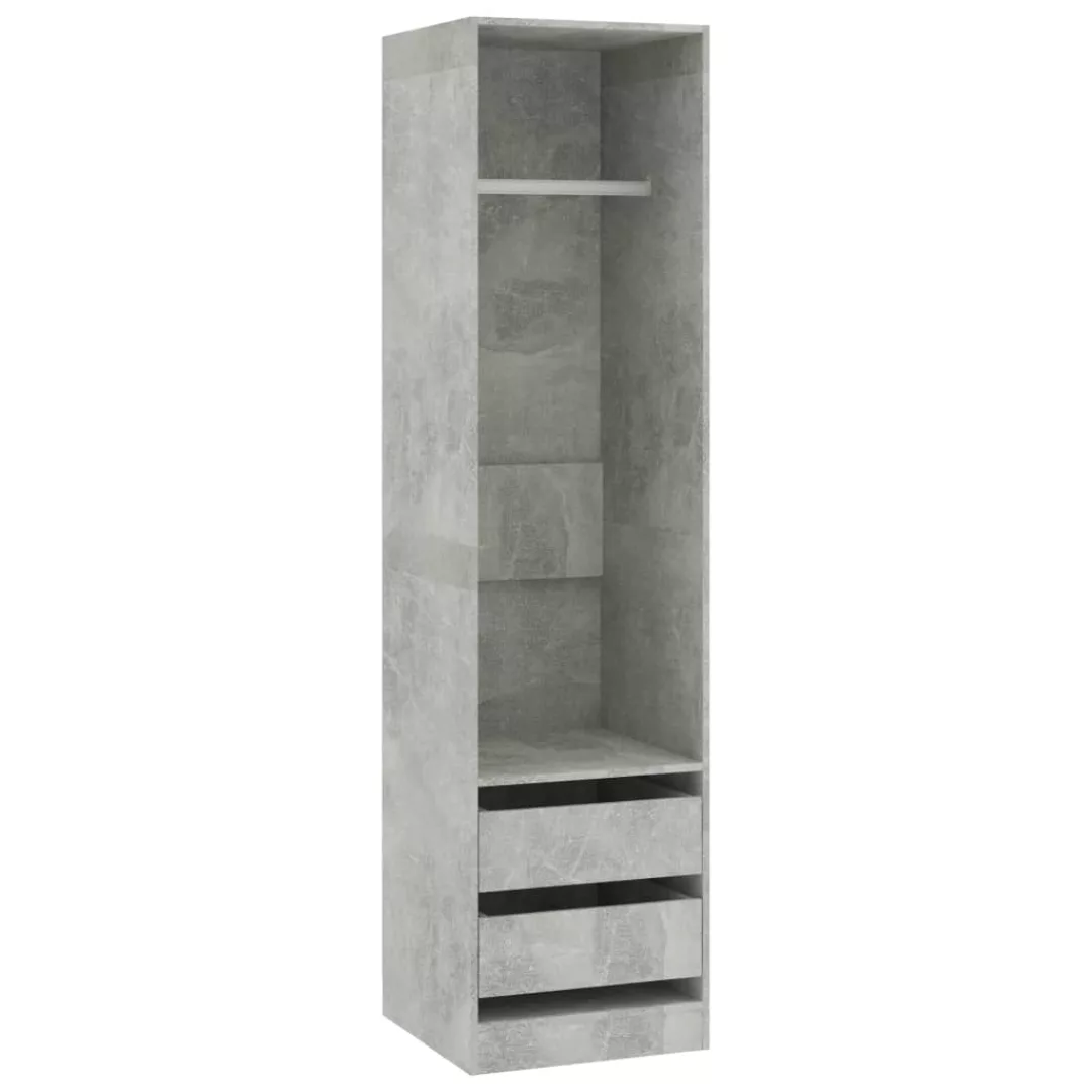 Kleiderschrank Mit Schubladen Betongrau 50×50×200 Cm Spanplatte günstig online kaufen