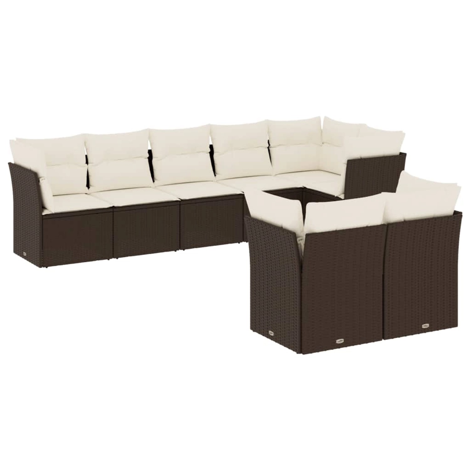 vidaXL 8-Tlg Garten-Sofagarnitur mit Kissen Braun Poly Rattan 3249752 günstig online kaufen