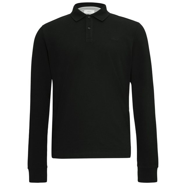 s.Oliver Langarm-Poloshirt Große Größen Herren Basic Langarm-Polo schwarz s günstig online kaufen