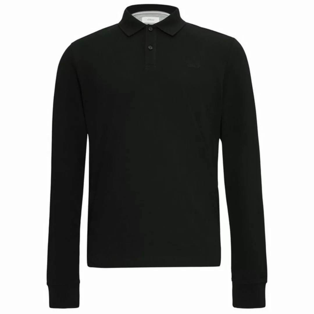 s.Oliver Langarm-Poloshirt Große Größen Herren Basic Langarm-Polo schwarz s günstig online kaufen