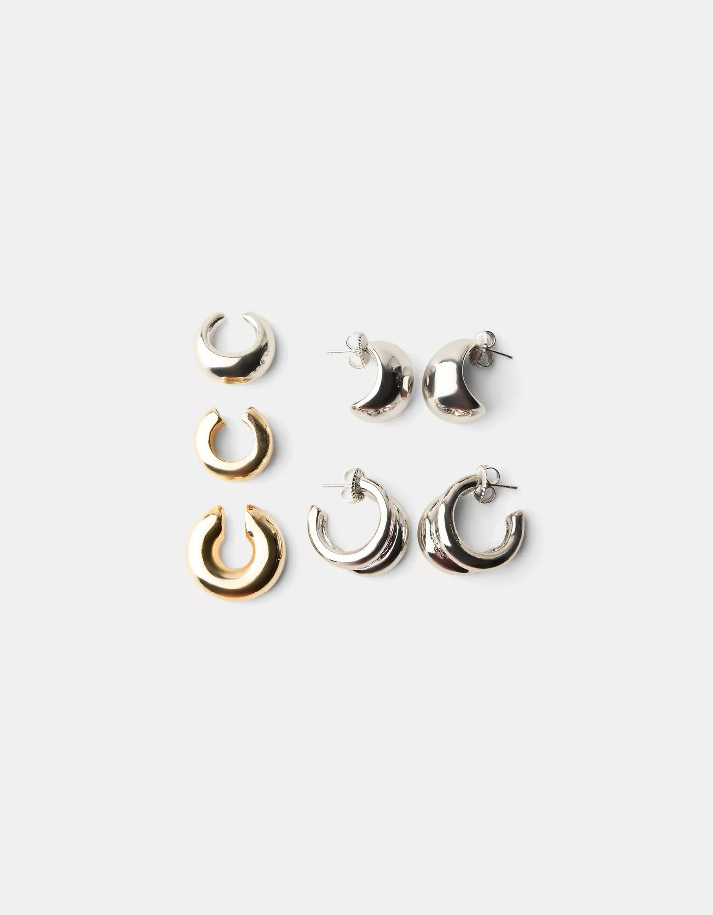 Bershka 5er-Pack Earcuff-Ohrringe Signature Edition Damen Silber günstig online kaufen