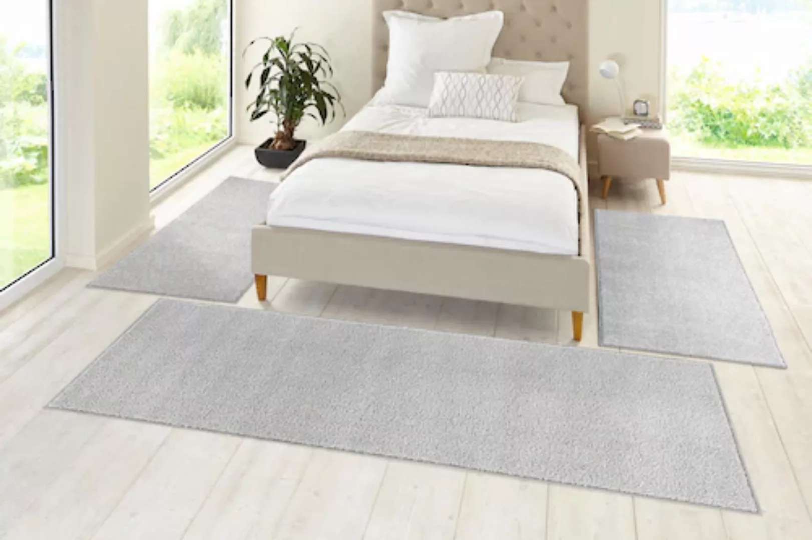 HANSE Home Bettumrandung »Pure 100«, (3 tlg.), Kurzflor, Unifarben, Teppich günstig online kaufen