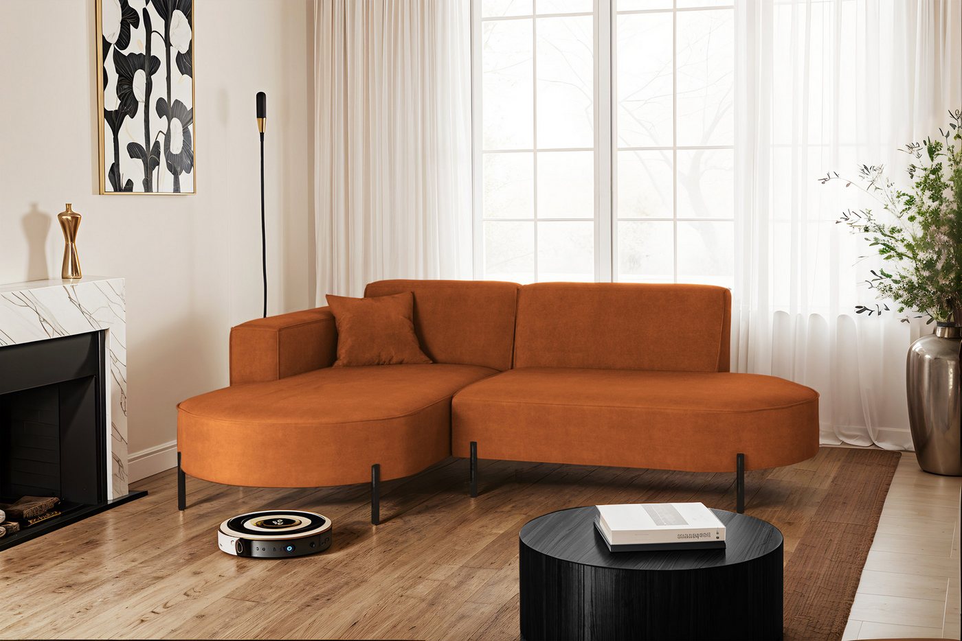 Kaiser Möbel Ecksofa Sofa L-Form Designer Modena Rein stoff Noel, Quelle, P günstig online kaufen